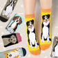 Chalier Cozy 5 Paar Damen Socken Hunde Katzen Motiven, Baumwolle