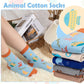 Chalier Cozy 5 Paar Damen Socken Hunde Katzen Motiven, Baumwolle