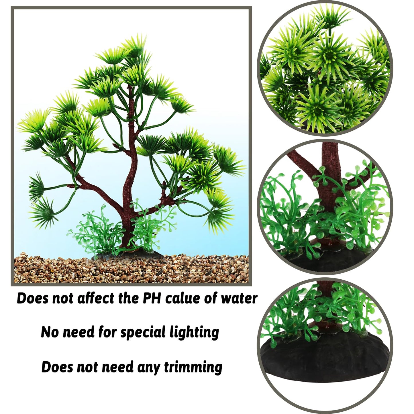 Pack of 10 Artificial Plants Aquarium Decoration Green Plastic Plants