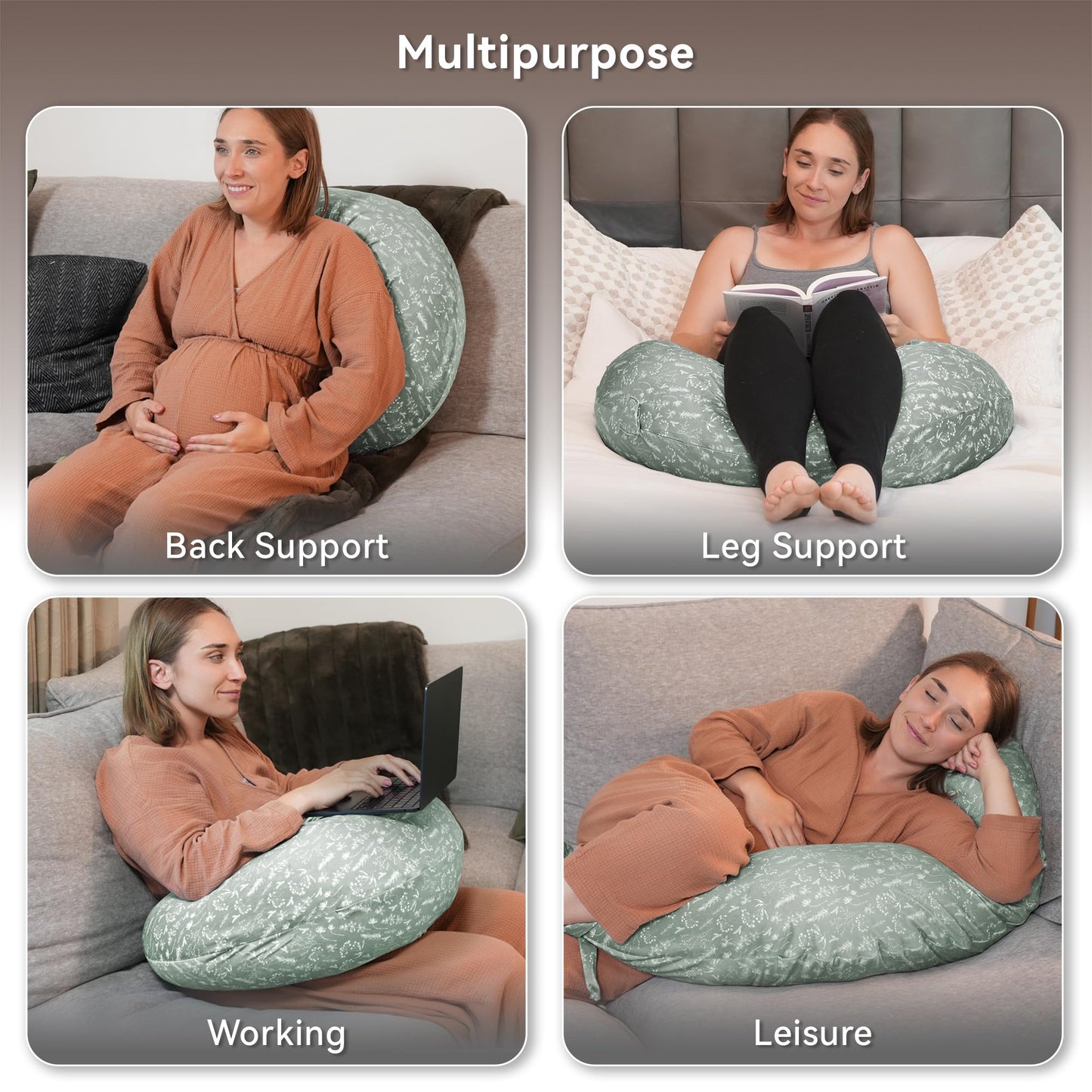 Nursing Pillow, Versatile Plus Size Positioning Pillow, Pregnancy Pillow for Baby and Adults, Side Sleeper Pillow with Washable