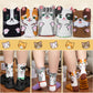 Chalier Cozy 5 Paar Damen Socken Hunde Katzen Motiven, Baumwolle