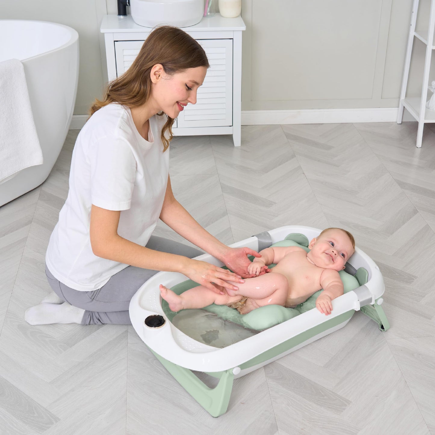 Faltbar Baby Badewanne Mit Rutschfestem Badewannensitz