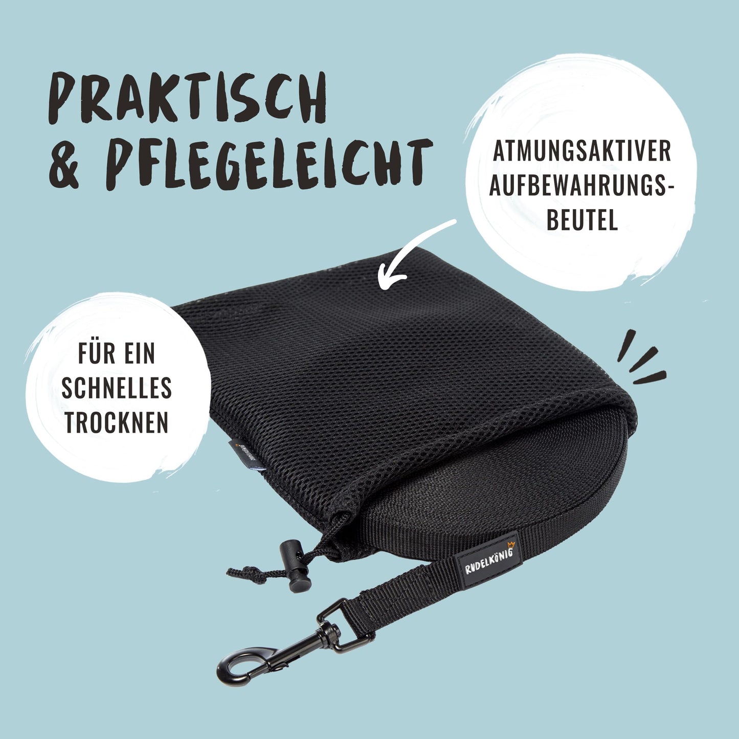 Rudelkönig Schleppleine 5m für Hunde - Robuste & wetterfeste Hundeleine für eine erfolgreiche Hundeerziehung