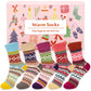 Airabc 5 Pairs of Women's Thermal Socks, Warm Winter Socks, Colourful Cosy and Breathable