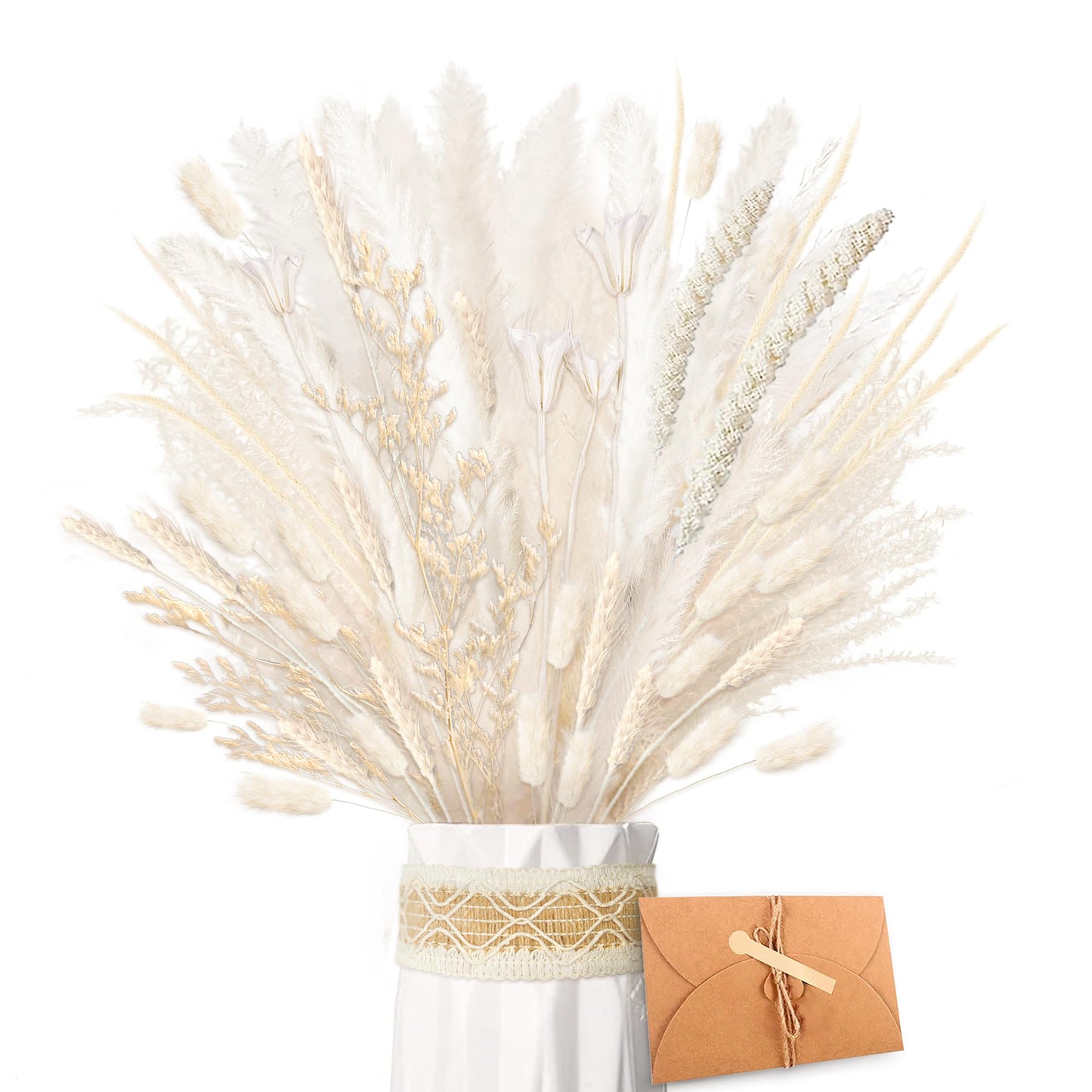 Pampasgras Getrocknet - Natürliche, Braun, Trockenblumen Strauß Dried Flowers, für Heim Decor