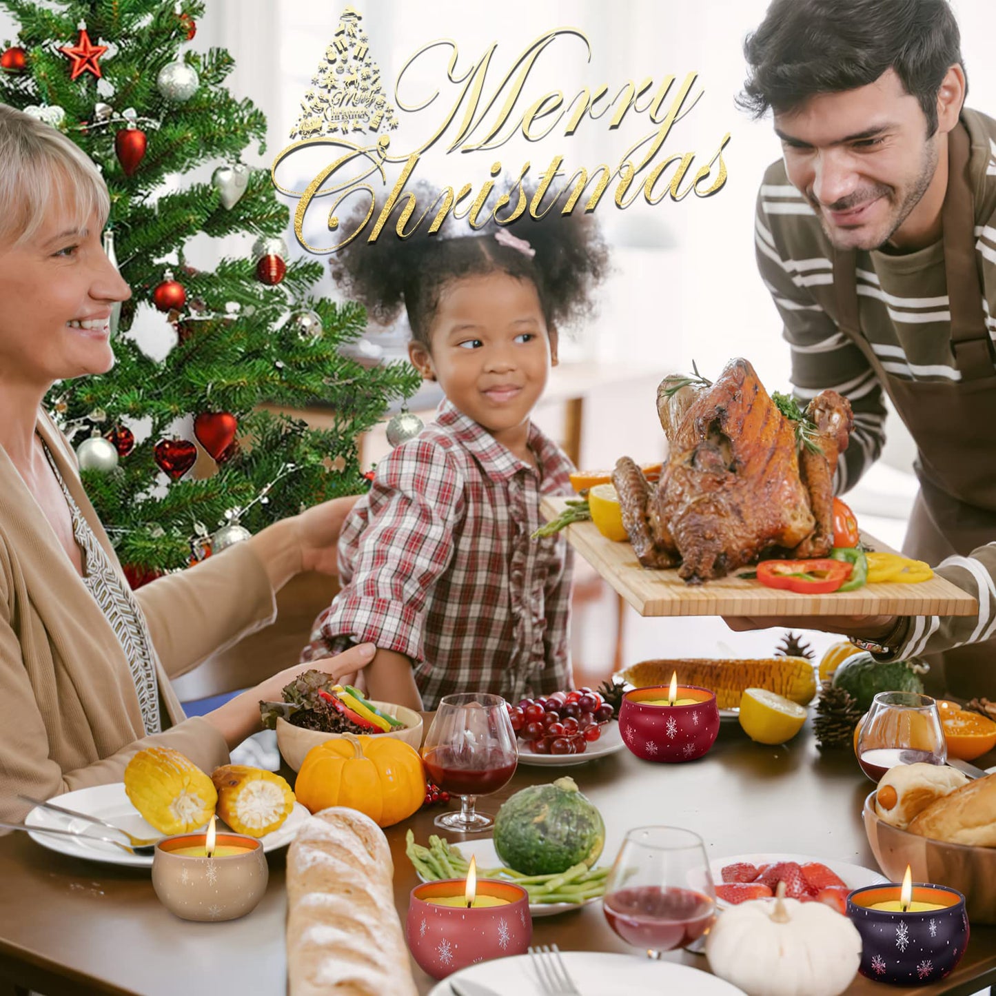 Pack of 12 Christmas Candles Scented Candles Set, Christmas Candle 100% Natural Soy Candles for Christmas, Gifts Aromatherapy