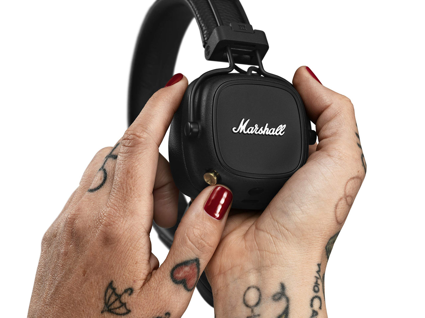 Marshall Major V Bluetooth Headphones, 100 Hours Playtime - Black