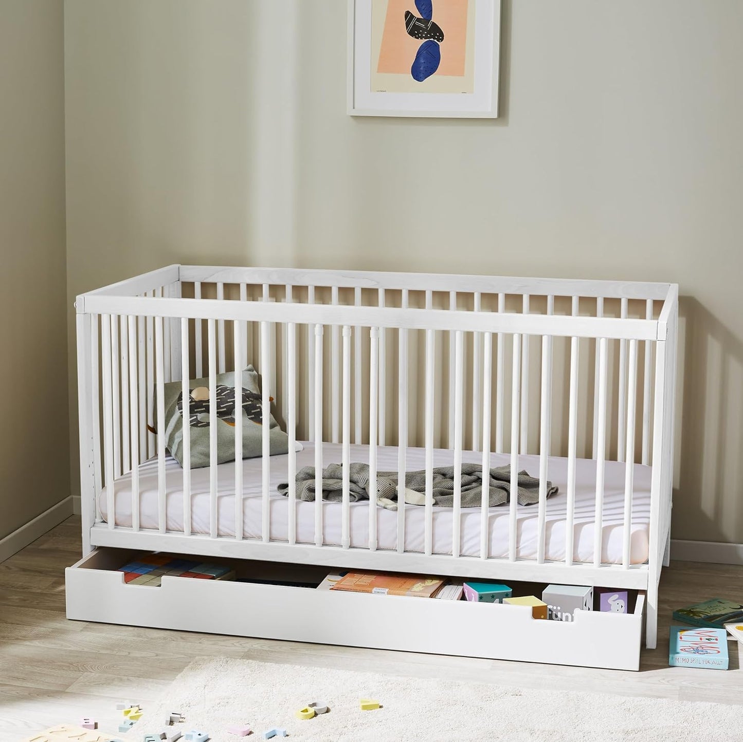 Kids Collective Baby Cot Bed 60x120 | 70x140 cm Height Adjustable