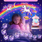 Starry Sky Projector Baby with 15 Films, Music Box Unicorn with 15 Music, 7 Colours Bedside Lamp, Night Light, Unicorn Toy, Girls Toy, Children's Room Decoration
