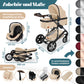 Kesser® Loops 3-in-1 Combination Pram, Complete Set Including Baby Tub & Buggy Sports Seat & Baby Car Seat, Full Rubber Tyres