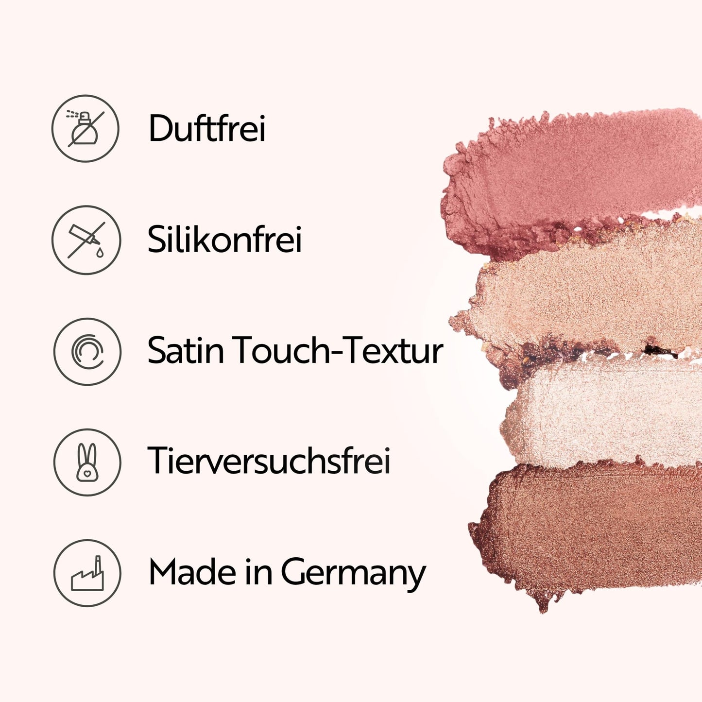 MAGIC FINISH Satin Eyeshadow – Hochpigmentierte Lidschatten-Palette mit 4 harmonierenden Lidschatten,