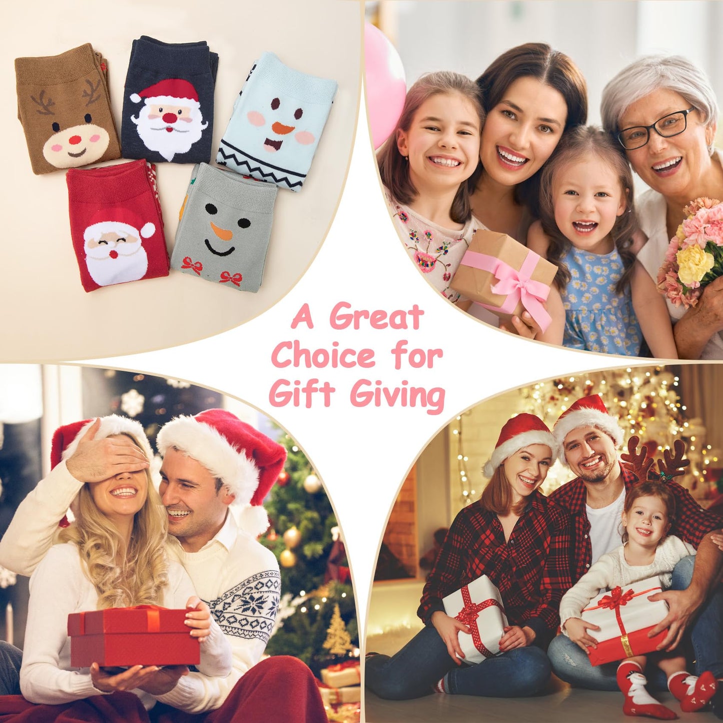 Chalier Cozy 5 Paar Damen Socken Hunde Katzen Motiven, Baumwolle