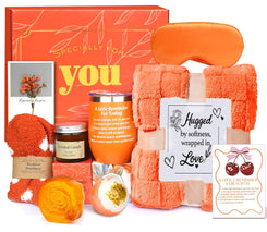 Herbstgeschenke für Frauen, Geburtstagsgeschenk Geschenkset für Frauen beste Freundin mit 12OZ Edelstahlbecher, Decke Geschenke Weihnachten