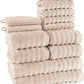 Pure Label 6-Piece Hand Towel Set with Hanging Loops Made of 100% Cotton, Absorbent and Soft, 2 x Bath Towels (70 x 140 cm), 2 x Hand Towels (50 x 100 cm), 2 x Guest Towels (30 x 50 cm),