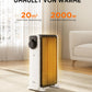 2300W 11 Rippen tragbarer Elektroheizer mit Drehknopfregelung und einstellbarem Thermostat, 3 Heizstufen, Kipp- und Überhitzungsschutz, ultra-leise im Büro & Zuhause