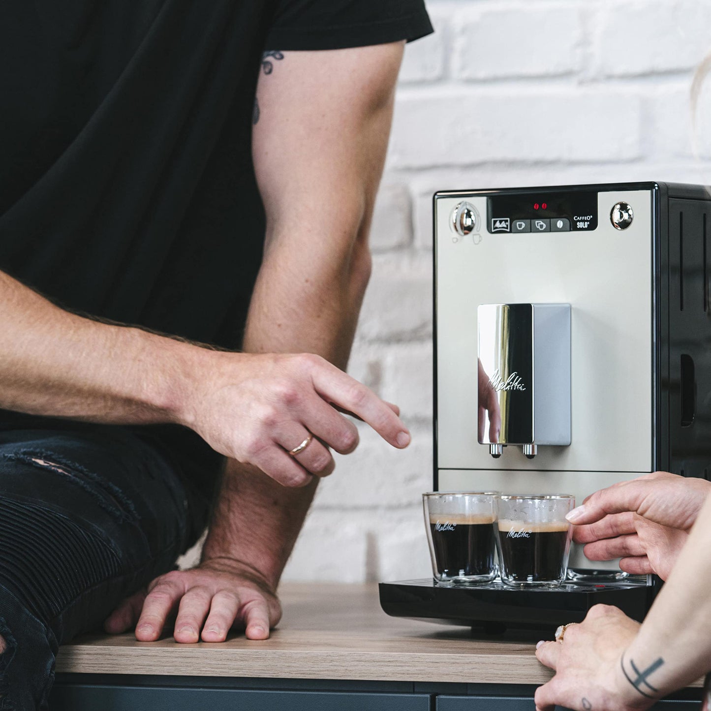 Melitta kaffeemaschine Caffeo Solo E950 slim fully automatic coffee machine with pre-brewing function 15 bar LED display height-adjustable coffee Christmas gift