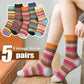 Airabc 5 Pairs of Women's Thermal Socks, Warm Winter Socks, Colourful Cosy and Breathable