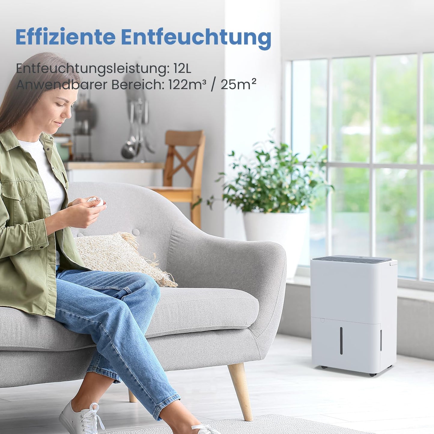 Luftentfeuchter 12L Dehumidifier Electric Cellar 35 dB, Room Dehumidifier
