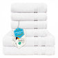 6-Piece Hand Towel Set, 100% Cotton, Soft, Absorbent, Quality Hand Towels Set, 2 Bath Towels 70 x 140 cm, 4 Hand Towels 50 x 100 cm, White