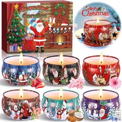 Candle Gifts for Women, Christmas Scented Candle, Pack of 6 Natural Soy Wax Aroma Candle