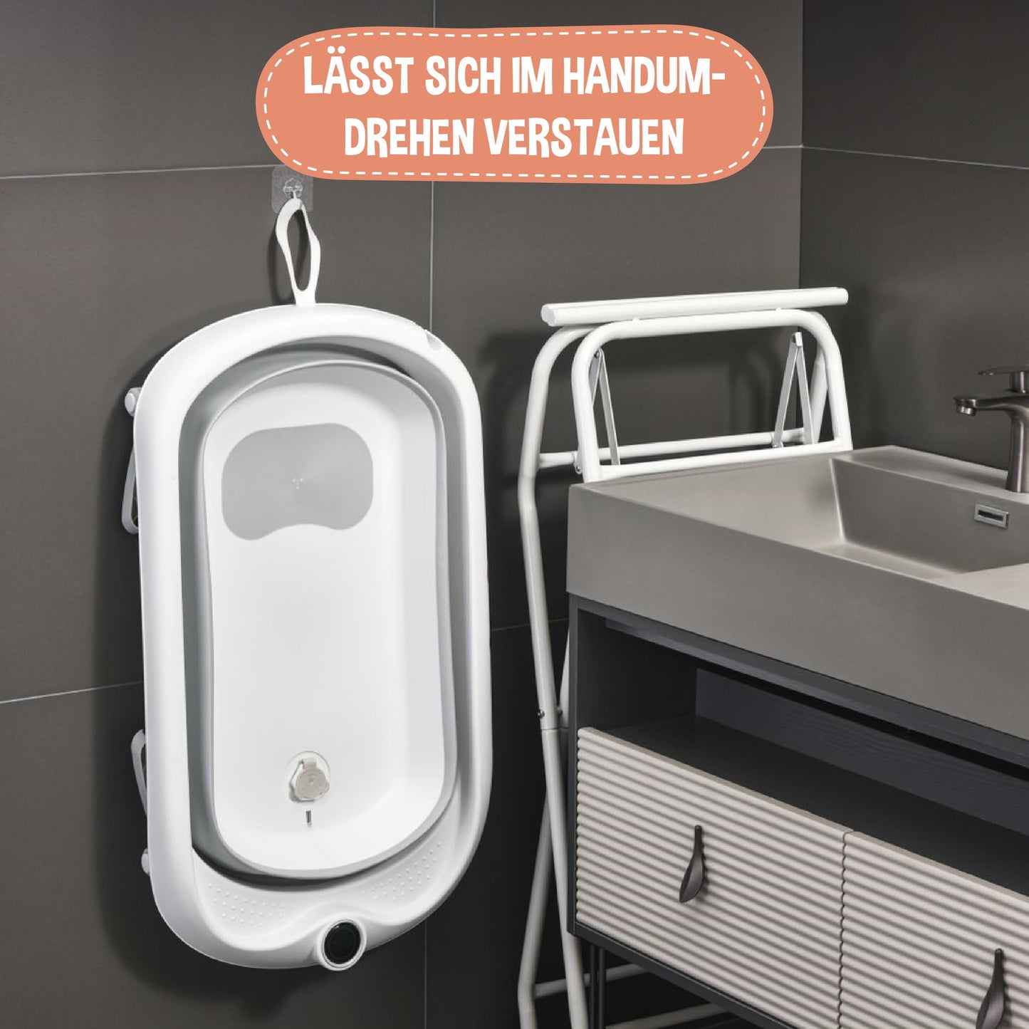 Faltbar Baby Badewanne Mit Rutschfestem Badewannensitz