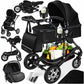 Kesser® Loops 3-in-1 Combination Pram, Complete Set Including Baby Tub & Buggy Sports Seat & Baby Car Seat, Full Rubber Tyres