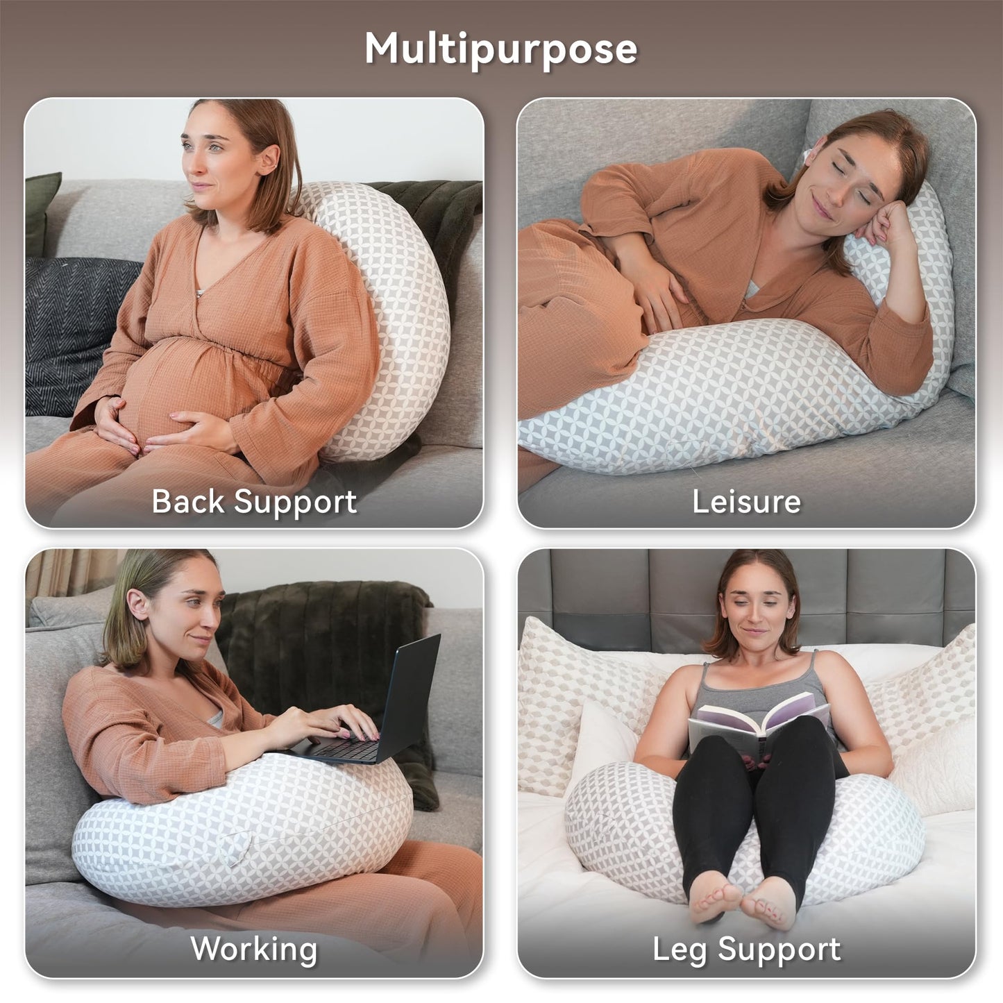 Nursing Pillow, Versatile Plus Size Positioning Pillow, Pregnancy Pillow for Baby and Adults, Side Sleeper Pillow with Washable