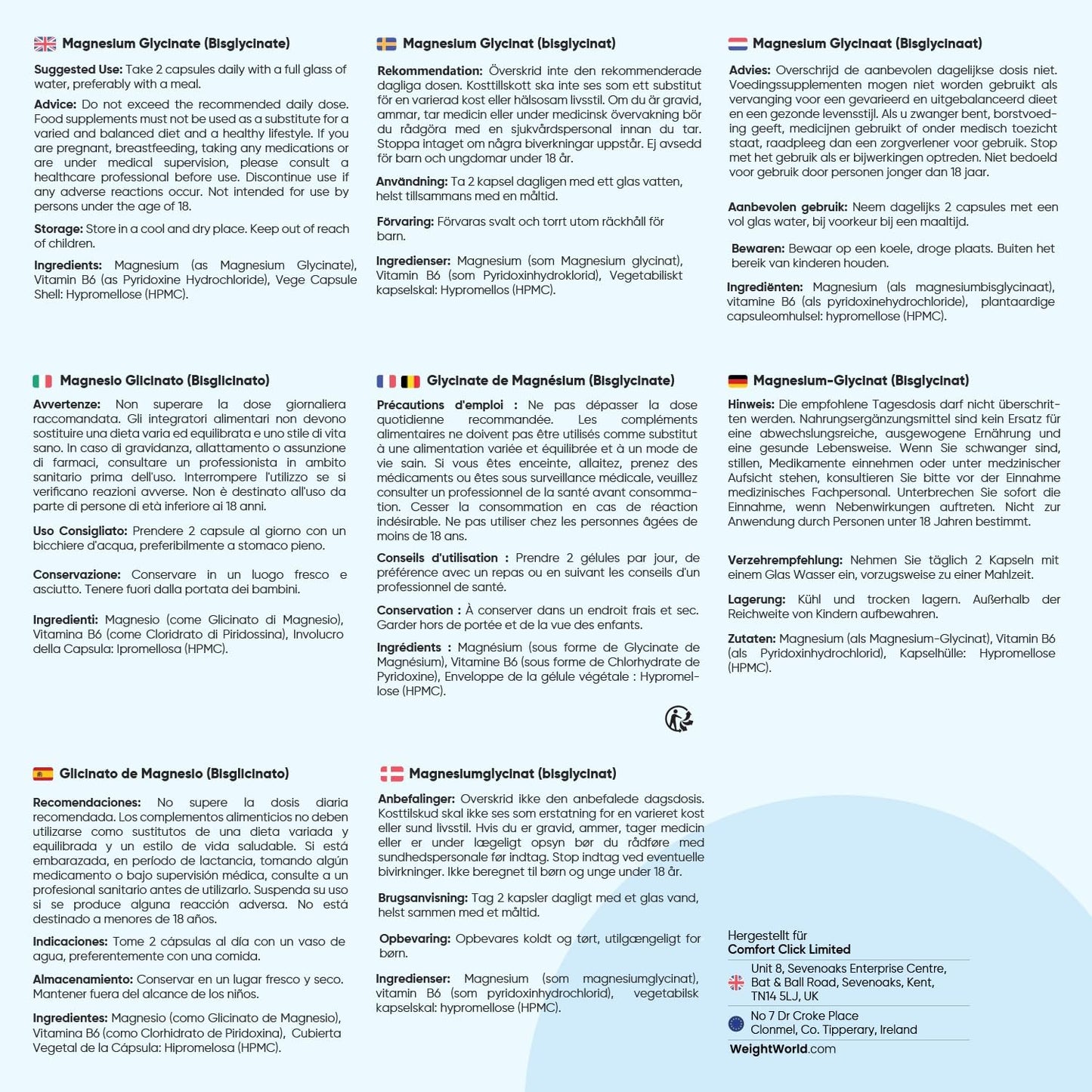 Magnesium Bisglycinat Kapseln - 1420mg Magnesiumbisglycinat mit Vitamin B6-200mg elementes Magnesium - Glycinat Form - 180 vegane Kapseln - 3 Monate Vorrat - Alternative zu Pulver