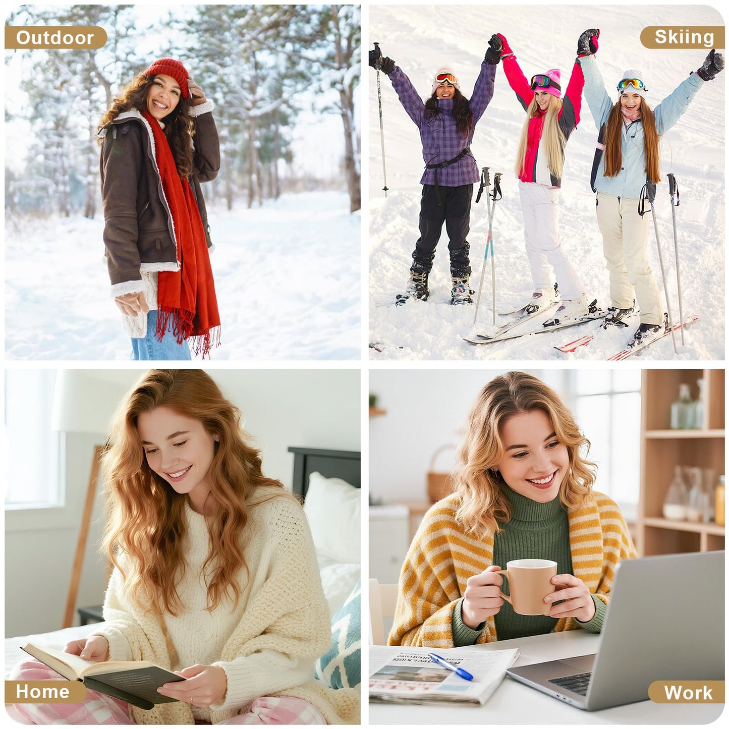 Airabc 5 Pairs of Women's Thermal Socks, Warm Winter Socks, Colourful Cosy and Breathable