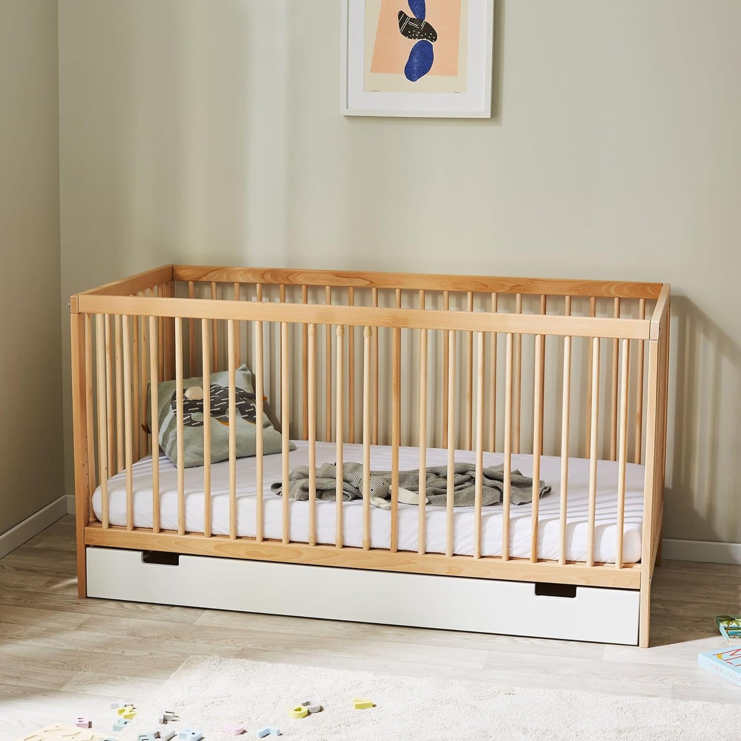 Kids Collective Baby Cot Bed 60x120 | 70x140 cm Height Adjustable