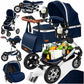 Kesser® Loops 3-in-1 Combination Pram, Complete Set Including Baby Tub & Buggy Sports Seat & Baby Car Seat, Full Rubber Tyres