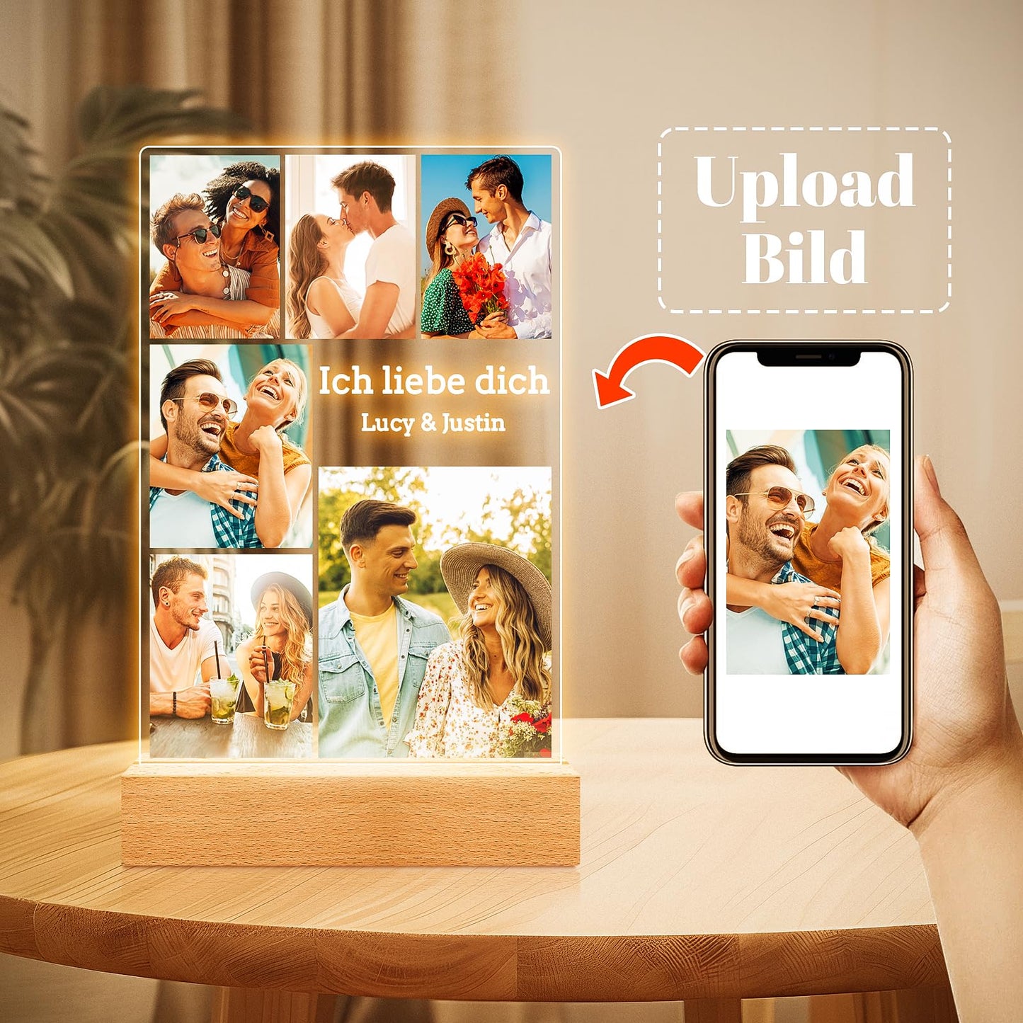 Personalised Christmas Gifts for Women & Men, Personalised Picture Frame with Photo, Photo Gifts Personalised for Him Her, Personalised Gifts