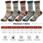 Airabc 5 Pairs of Women's Thermal Socks, Warm Winter Socks, Colourful Cosy and Breathable