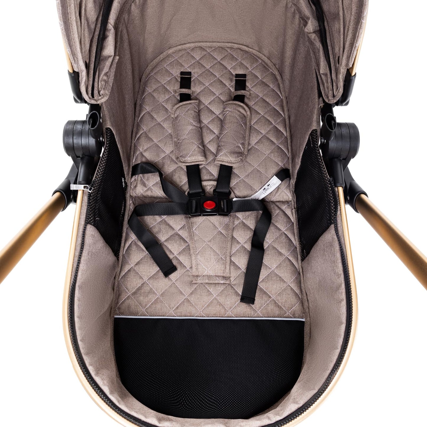 Shineey 3-in-1 Pushchair, Buggy, Foldable Pushchair Set, Combination Pushchair 3-in-1 with Large Comfortable Baby Carrycot Frame, Aluminium Alloy