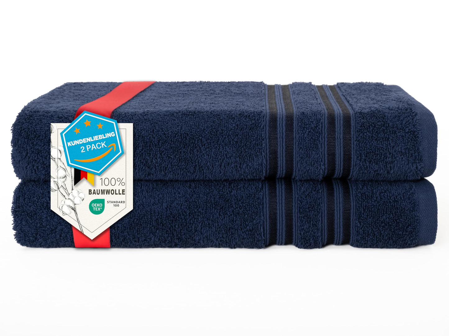 6-Piece Hand Towel Set, 100% Cotton, Soft, Absorbent, Quality Hand Towels Set, 2 Bath Towels 70 x 140 cm, 4 Hand Towels 50 x 100 cm, White