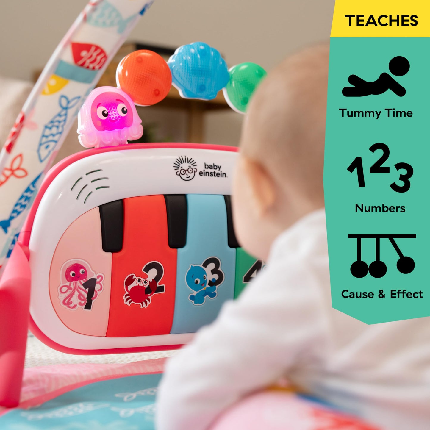 Baby Einstein, 4 in 1 Kickin' Tunes Spieldecke mit 70+ Geräuschen, 25+ Minuten Musik