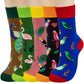 Chalier Cozy 5 Paar Damen Socken Hunde Katzen Motiven, Baumwolle