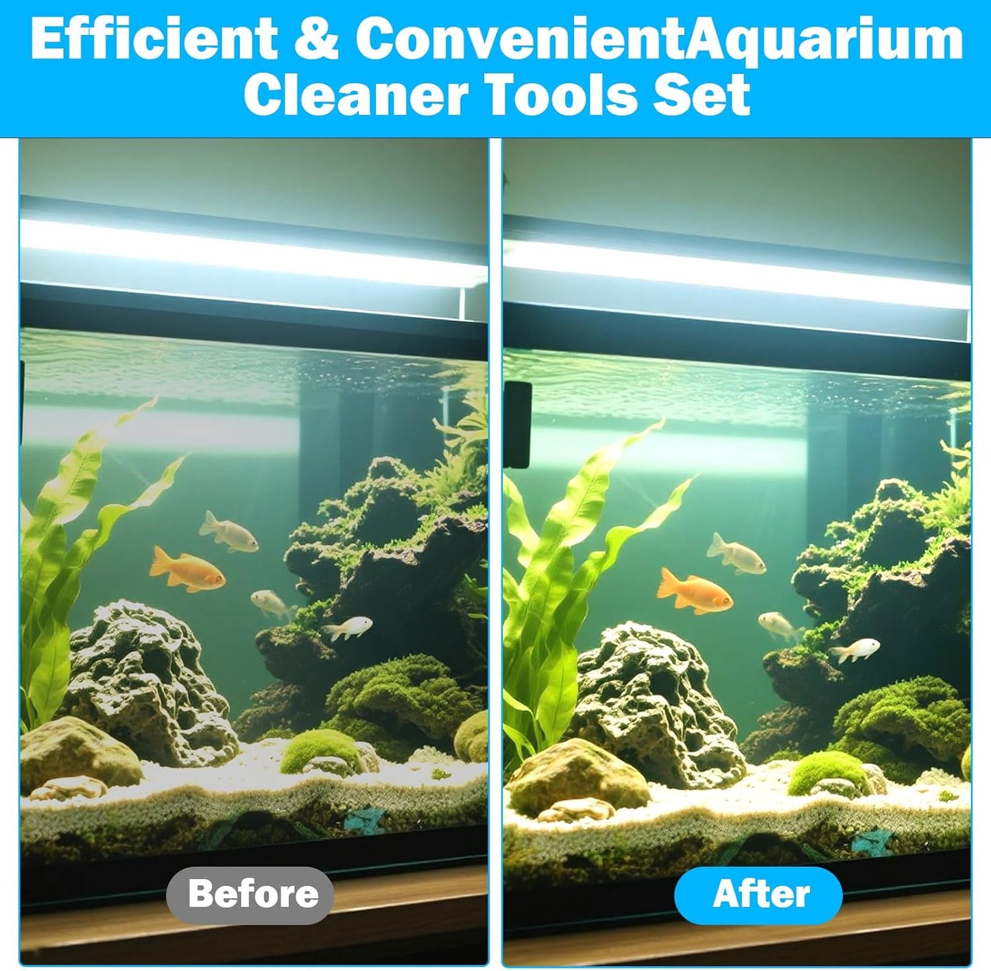 3 In 1 Aquarium Reinigungsset, Aquarium Scheibenreiniger
