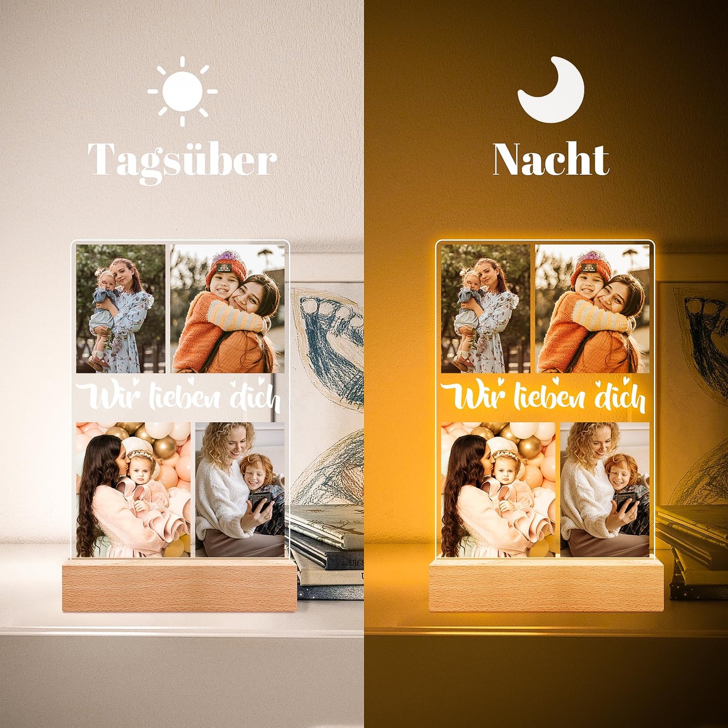 Personalised Christmas Gifts for Women & Men, Personalised Picture Frame with Photo, Photo Gifts Personalised for Him Her, Personalised Gifts