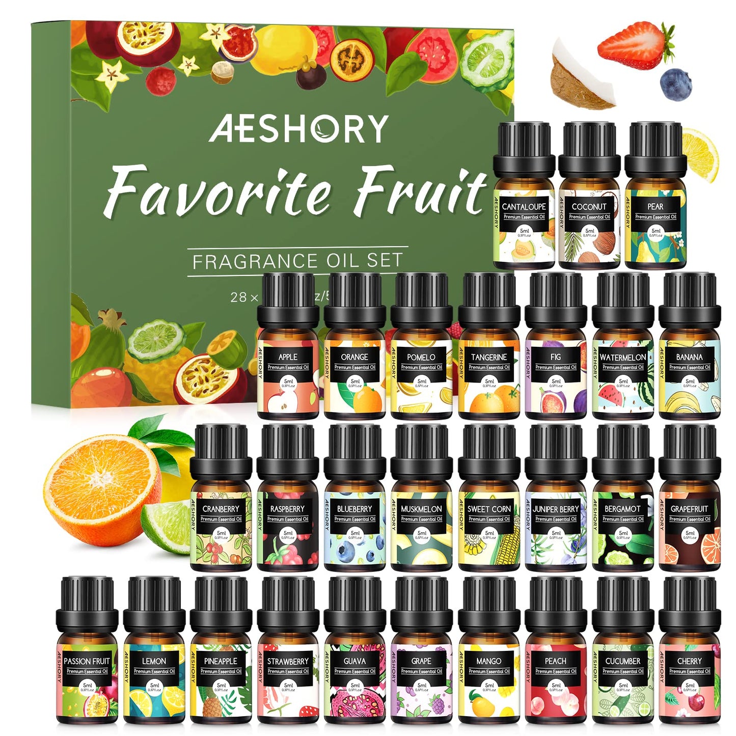 AESHORY 14 x 5 ml Hotel Essential Oils Set, Aroma Diffuser Oil Fragrance for Humidifier, Fresh Air