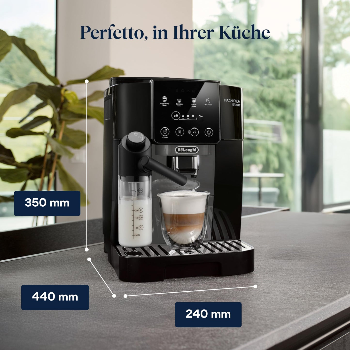 De’Longhi Magnifica Start - Perfetto Kaffeevollautomat mit LatteCrema-Milchaufschäumer, Cappuccino Kaffeemaschine