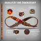 Hundehalsband Leder - braunes Rindsleder Tribal Grün/Braun/Beiges