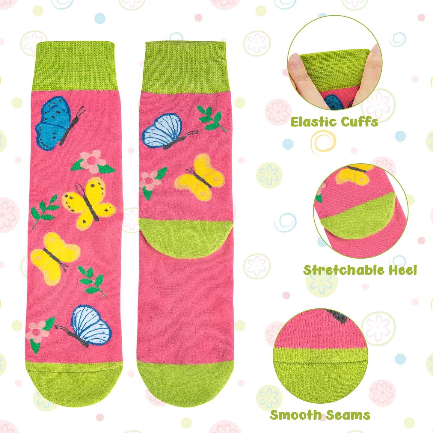 Chalier Cozy 5 Paar Damen Socken Hunde Katzen Motiven, Baumwolle