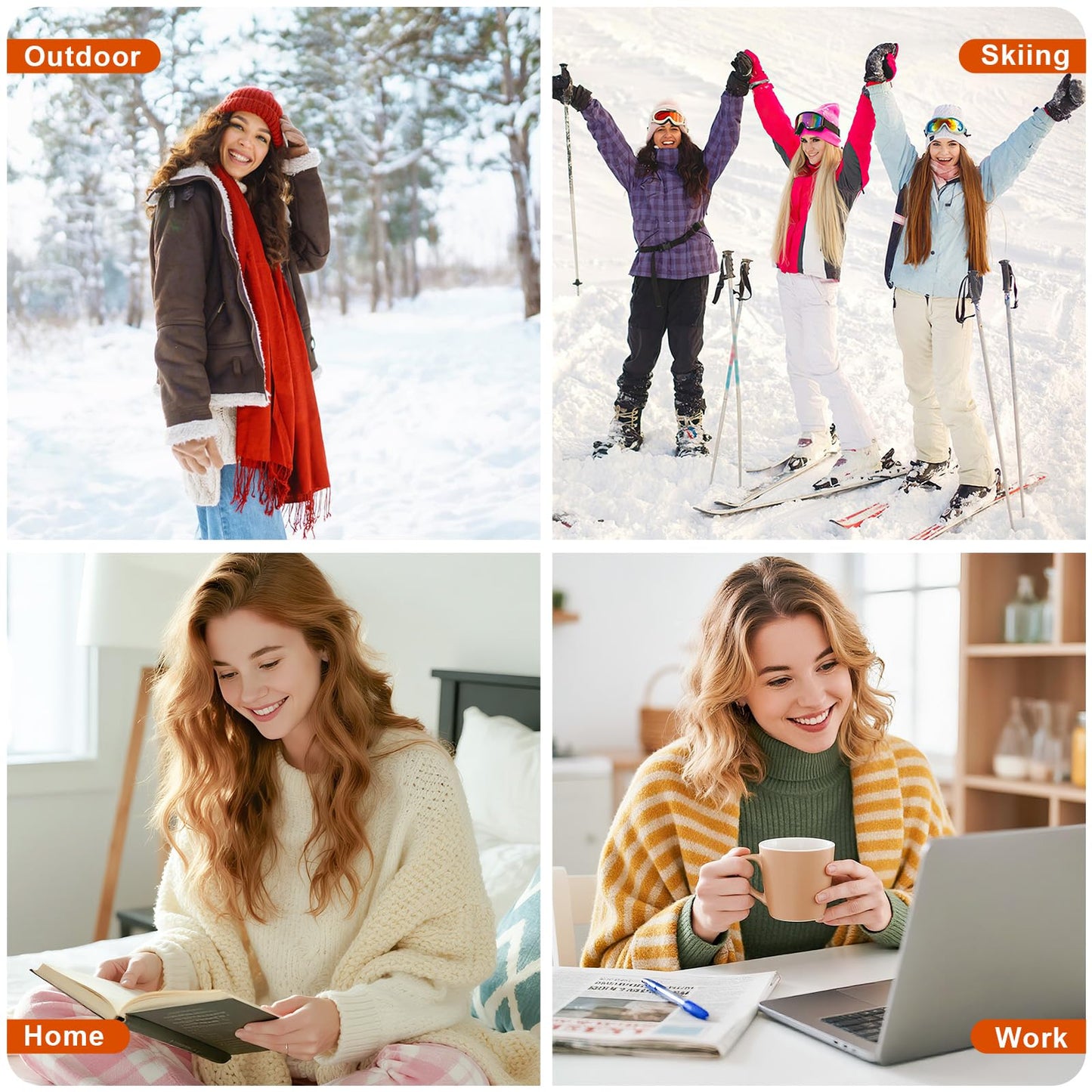 Airabc 5 Pairs of Women's Thermal Socks, Warm Winter Socks, Colourful Cosy and Breathable