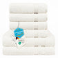 6-Piece Hand Towel Set, 100% Cotton, Soft, Absorbent, Quality Hand Towels Set, 2 Bath Towels 70 x 140 cm, 4 Hand Towels 50 x 100 cm, White