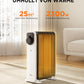 2300W 11 Rippen tragbarer Elektroheizer mit Drehknopfregelung und einstellbarem Thermostat, 3 Heizstufen, Kipp- und Überhitzungsschutz, ultra-leise im Büro & Zuhause