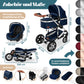 Kesser® Loops 3-in-1 Combination Pram, Complete Set Including Baby Tub & Buggy Sports Seat & Baby Car Seat, Full Rubber Tyres