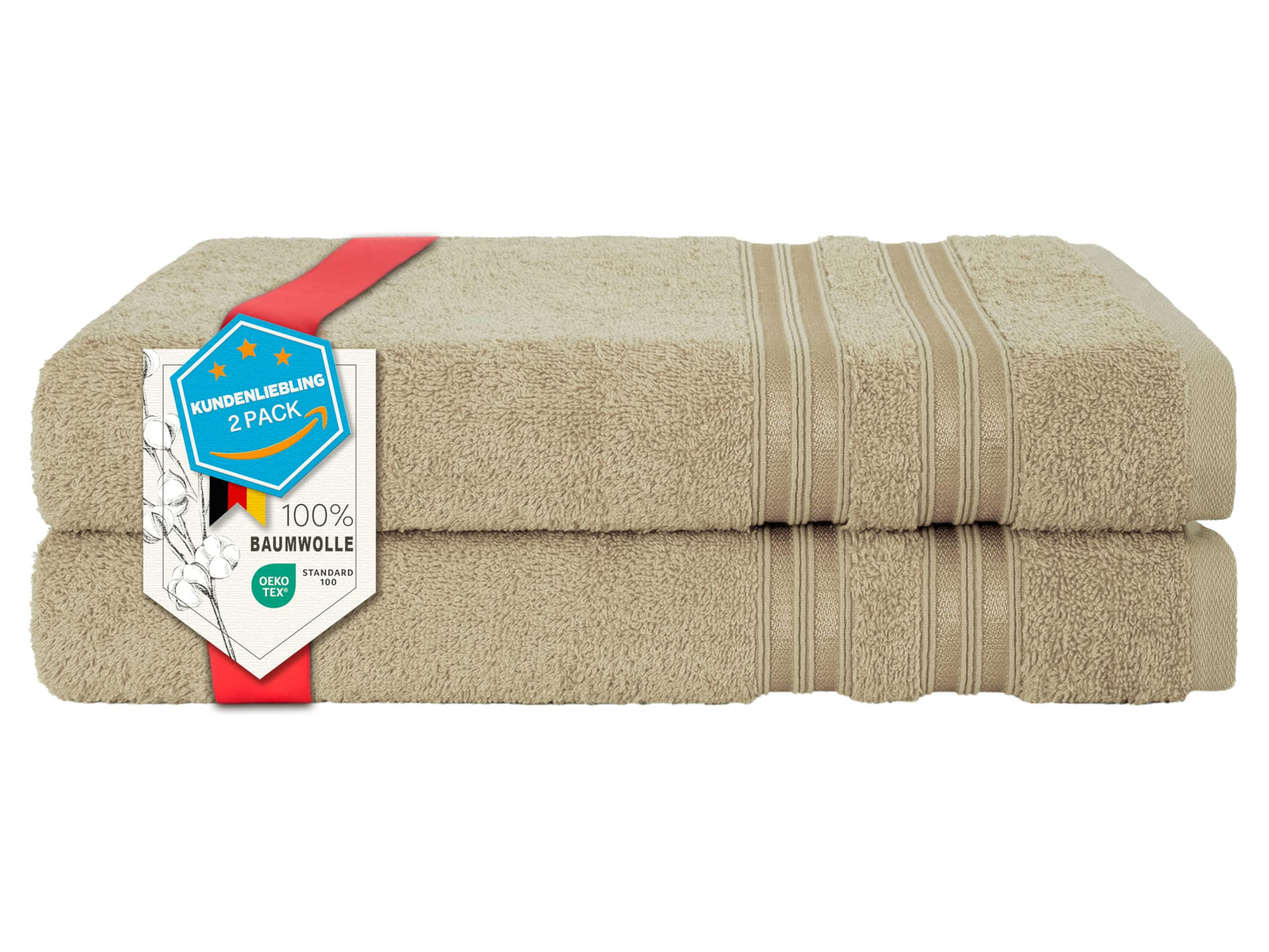 6-Piece Hand Towel Set, 100% Cotton, Soft, Absorbent, Quality Hand Towels Set, 2 Bath Towels 70 x 140 cm, 4 Hand Towels 50 x 100 cm, White