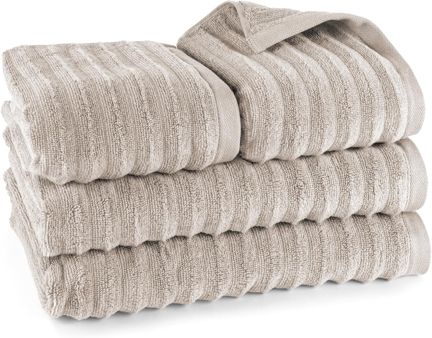 Pure Label 6-Piece Hand Towel Set with Hanging Loops Made of 100% Cotton, Absorbent and Soft, 2 x Bath Towels (70 x 140 cm), 2 x Hand Towels (50 x 100 cm), 2 x Guest Towels (30 x 50 cm),