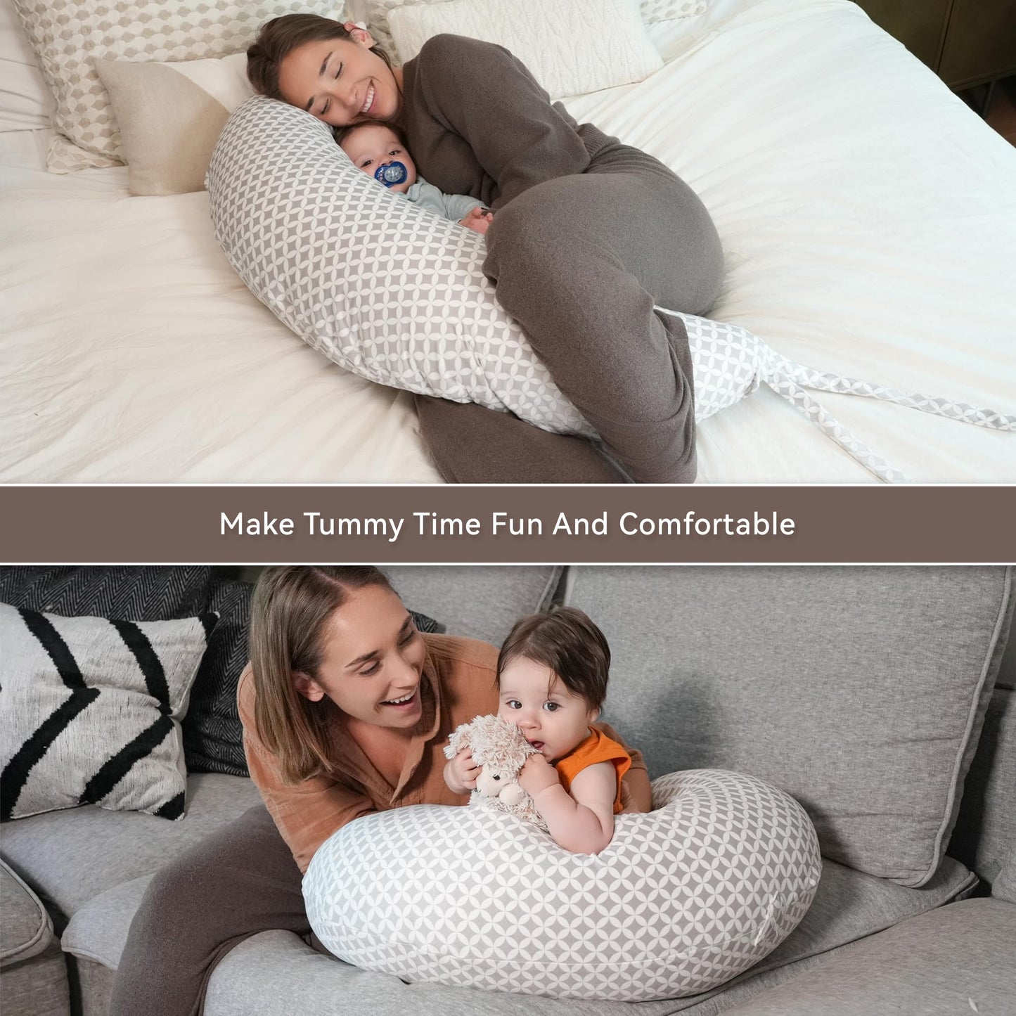 Nursing Pillow, Versatile Plus Size Positioning Pillow, Pregnancy Pillow for Baby and Adults, Side Sleeper Pillow with Washable